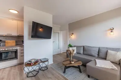 Küche/Küchenzeile in der Unterkunft Haus Treibholz Apartment 7