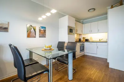 Küche/Küchenzeile in der Unterkunft Haus Hafenresidenz Apartment 2 3
