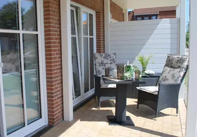 Ein Balkon oder eine Terrasse in der Unterkunft Büsumer Reethus Apartment 1 7