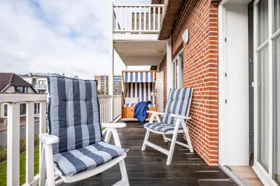 Ein Balkon oder eine Terrasse in der Unterkunft Büsumer Reethus Apartment 2 1