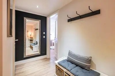 Ein Bett oder Betten in einem Zimmer der Unterkunft Büsumer Reethus Apartment 2 1