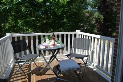 Ein Balkon oder eine Terrasse in der Unterkunft Büsumer Reethus Apartment 2 4