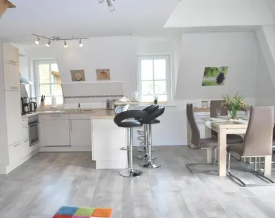 Küche/Küchenzeile in der Unterkunft Büsumer Reethus Apartment 3 1 Dünengras