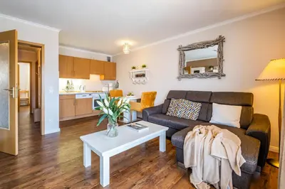 Küche/Küchenzeile in der Unterkunft Haus Seemeile Wohnung 2 3