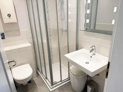 Ein Badezimmer in der Unterkunft Haus Nordseeblick Wohnung 9