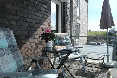 Ein Balkon oder eine Terrasse in der Unterkunft Haus Deichkieker Apartment 1 2