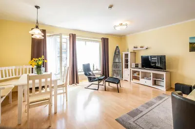 TV/Unterhaltungsangebot in der Unterkunft Haus Seemeile Wohnung 2 20