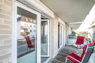 Ein Balkon oder eine Terrasse in der Unterkunft Haus Deichkieker Apartment 1 5 Nordlicht