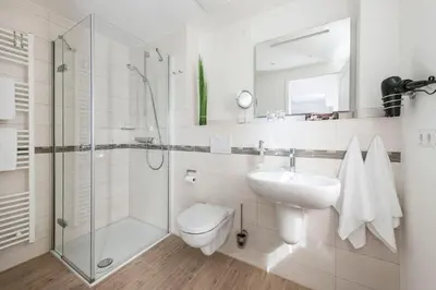 Ein Badezimmer in der Unterkunft Haus Deichkieker Apartment 2 2 Deichpirat