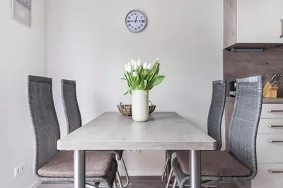 Küche/Küchenzeile in der Unterkunft Haus Deichkieker Apartment 2 4 Strandoase