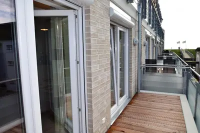 Ein Balkon oder eine Terrasse in der Unterkunft Haus Deichkieker Apartment 2 6 Strandkrabbe