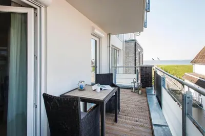 Ein Balkon oder eine Terrasse in der Unterkunft Haus Deichkieker Apartment 3 2 Tide