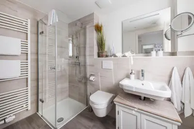 Ein Badezimmer in der Unterkunft Haus Deichkieker Apartment 3 2 Tide