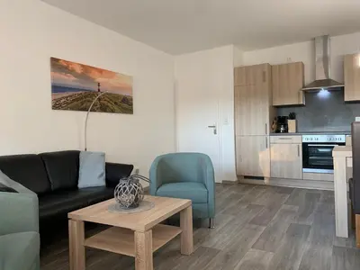 Küche/Küchenzeile in der Unterkunft Kleine Brise Apartment 11 Bootsmann Stuuv