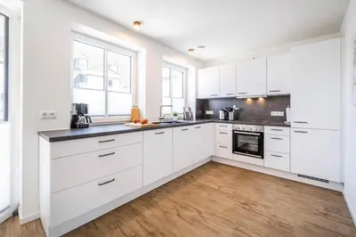 Küche/Küchenzeile in der Unterkunft Haus Hummerklippe Apartment 4