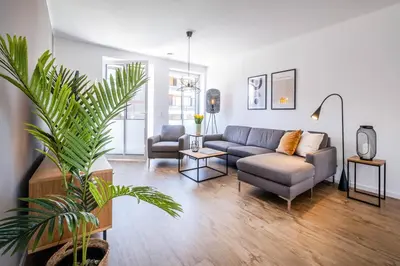 Ein Sitzbereich in der Unterkunft Haus Hummerklippe Apartment 4