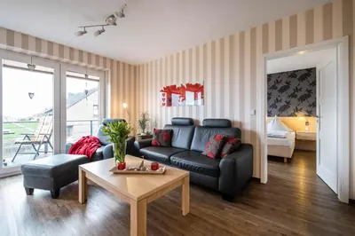 Ein Sitzbereich in der Unterkunft Haus Seehafen Seehafen 2 2