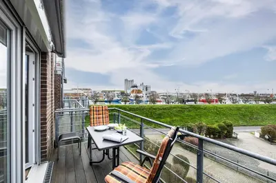 Ein Balkon oder eine Terrasse in der Unterkunft Haus Seehafen Seehafen 2 2