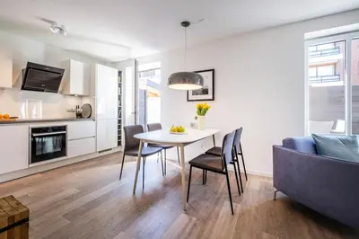 Küche/Küchenzeile in der Unterkunft Haus Hummerklippe Kleine Freiheit Apartment 2