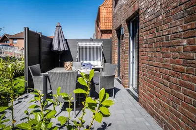 Ein Balkon oder eine Terrasse in der Unterkunft Haus Hummerklippe Kleine Freiheit Apartment 2