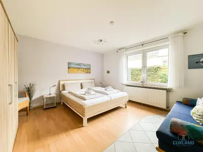 Ein Bett oder Betten in einem Zimmer der Unterkunft Ferienwohnung Seerose