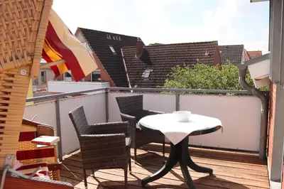 Ein Balkon oder eine Terrasse in der Unterkunft Haus Westerstraße Westerstr 16 Wohnung 2