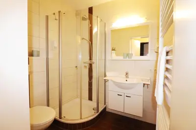 Ein Badezimmer in der Unterkunft Haus Övern Diek Wohnung 1