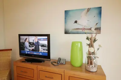 TV/Unterhaltungsangebot in der Unterkunft Haus Övern Diek Wohnung 1