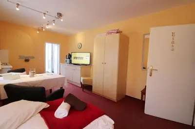Ein Bett oder Betten in einem Zimmer der Unterkunft Haus Övern Diek Wohnung 1 a