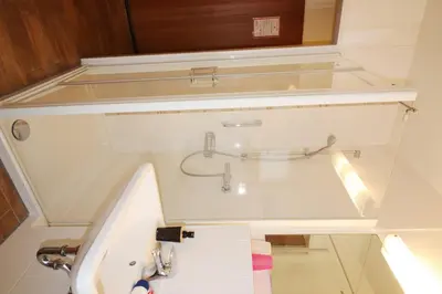Ein Badezimmer in der Unterkunft Haus am Kurpark Wohnung 1
