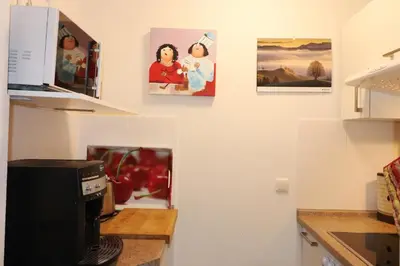 Küche/Küchenzeile in der Unterkunft Haus am Kurpark Wohnung 4
