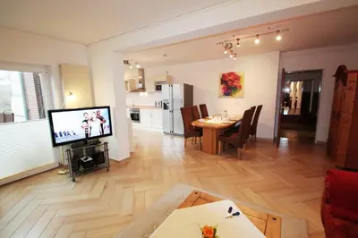 TV/Unterhaltungsangebot in der Unterkunft Haus am Kurpark Wohnung 7
