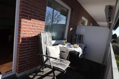 Ein Sitzbereich in der Unterkunft Haus am Kurpark Wohnung 12