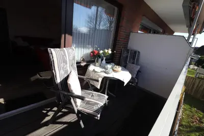 Ein Balkon oder eine Terrasse in der Unterkunft Haus am Kurpark Wohnung 14