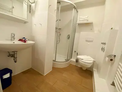 Ein Badezimmer in der Unterkunft Haus am Kurpark Wohnung 14