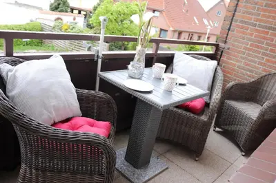 Ein Sitzbereich in der Unterkunft Haus Laura Wohnung 4