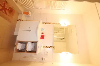 Ein Badezimmer in der Unterkunft Haus am Kurpark Wohnung 21