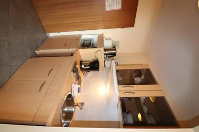 Küche/Küchenzeile in der Unterkunft Haus am Kurpark Wohnung 23