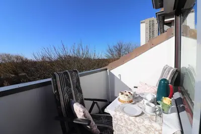 Ein Balkon oder eine Terrasse in der Unterkunft Haus am Kurpark Wohnung 25