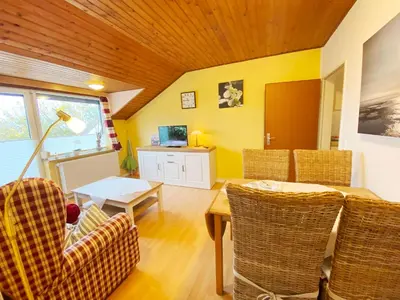 Ein Sitzbereich in der Unterkunft Haus am Kurpark Wohnung 25