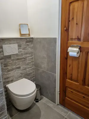 Ein Badezimmer in der Unterkunft Ferienhaus Norderpiep 54 Grad Nord