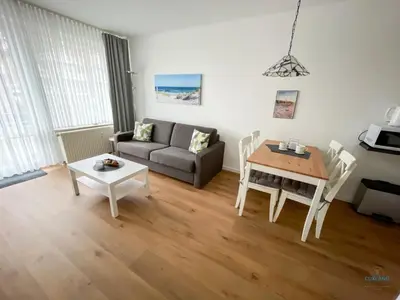 Ein Sitzbereich in der Unterkunft Haus Oceanic Döse Wohnung 1