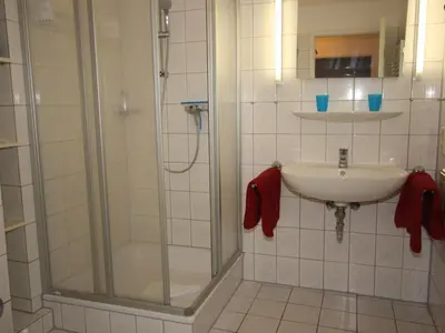 Ein Badezimmer in der Unterkunft Residenz Kormoran 1 1