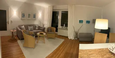 Ein Sitzbereich in der Unterkunft Residenz Kormoran 1 1