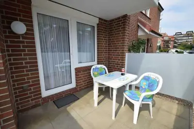 Ein Balkon oder eine Terrasse in der Unterkunft Residenz Kormoran 1 0