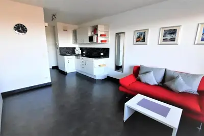 Küche/Küchenzeile in der Unterkunft Residenz Jan am Strand - Apartments direkt am Deich