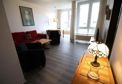 Ein Sitzbereich in der Unterkunft Residenz Knechtsand 2