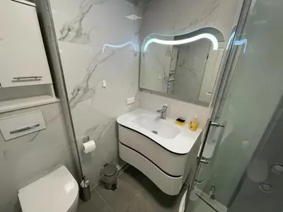 Ein Badezimmer in der Unterkunft Apartmenthaus Frauenpreis FeWo 114
