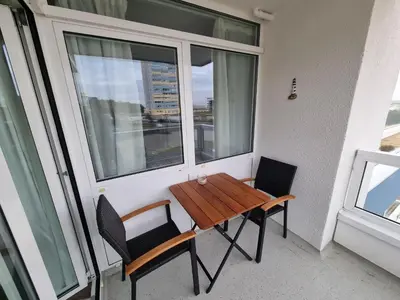 Ein Balkon oder eine Terrasse in der Unterkunft Frische Brise FeWo 02.09