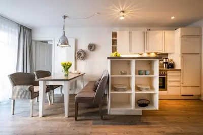 Küche/Küchenzeile in der Unterkunft Weisse Villa Apartment 1 1 Lagune